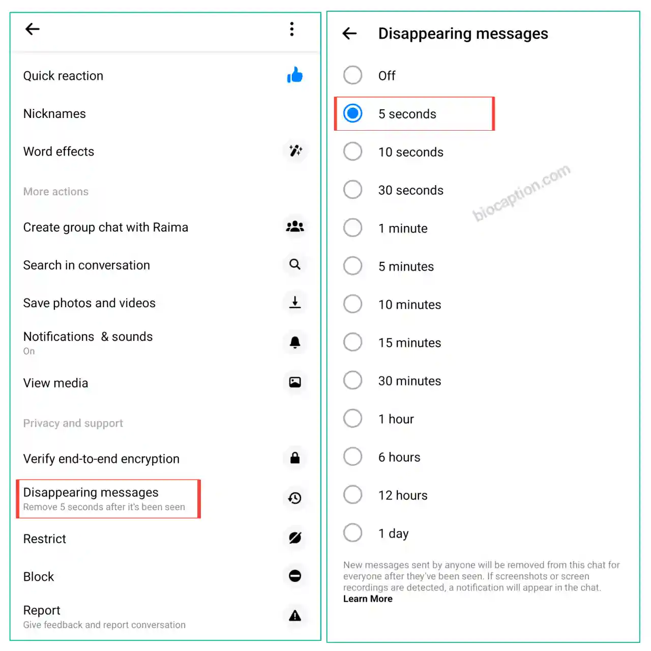 মেসেঞ্জারে স্ক্রিনশট বন্ধ করার উপায়