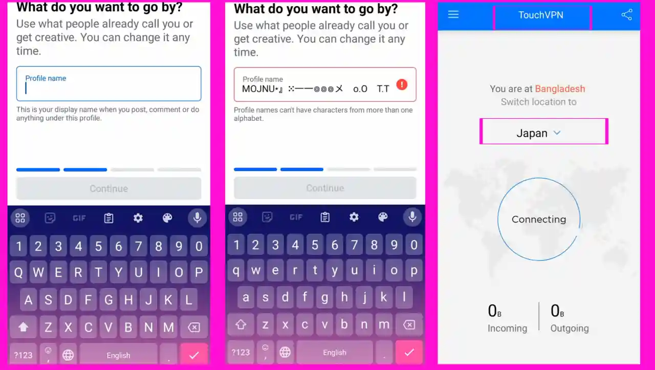Create Another profile Facebook Stylish name Symbols