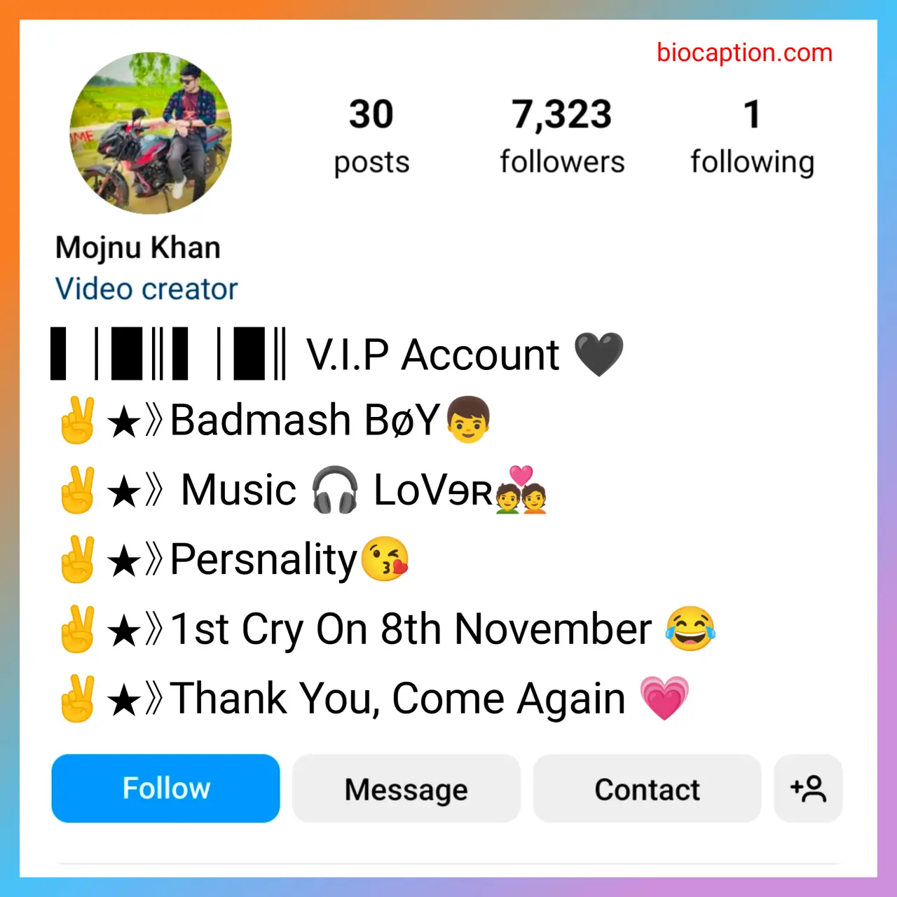 Instagram VIP Bio