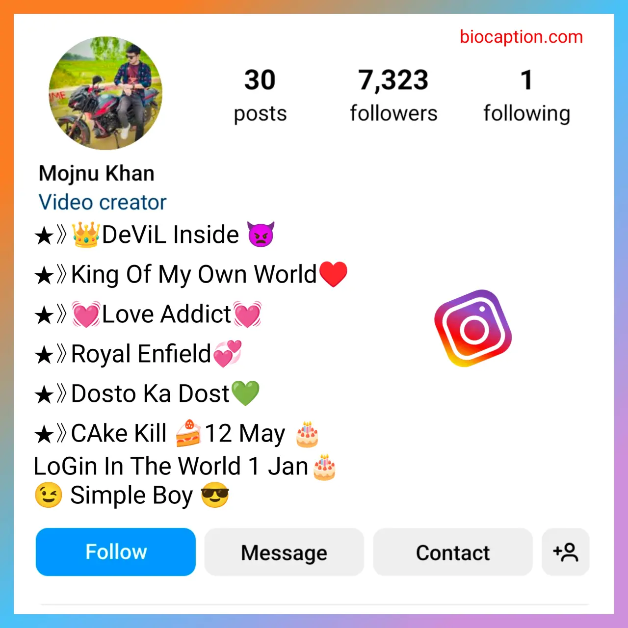 Stylish Instagram vip bio